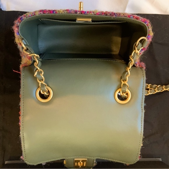 Chanel Quilted Tweed Mini Classic Square Single Flap Bag - Picture 8 of 11